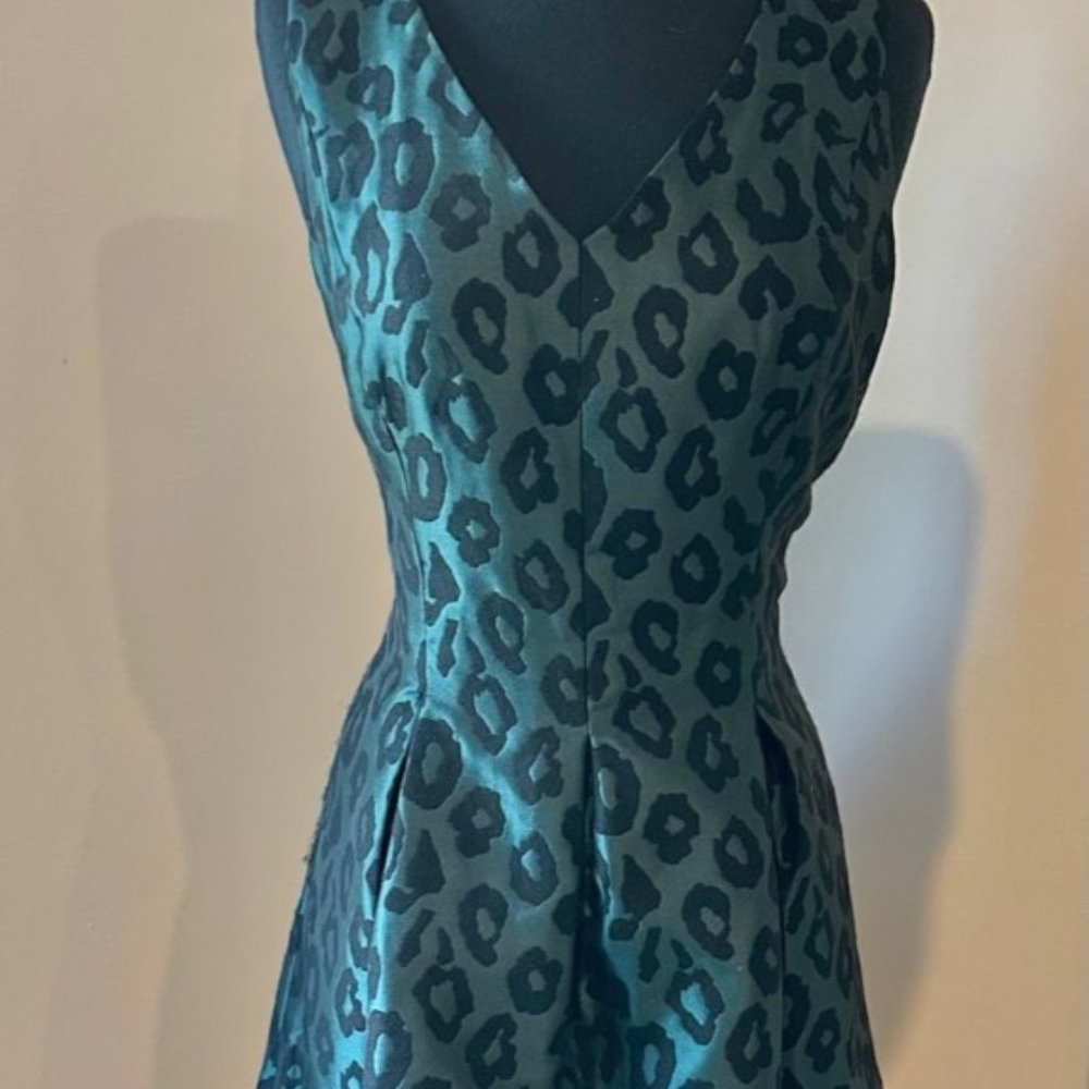 Princess Cut Green Leopard Dress